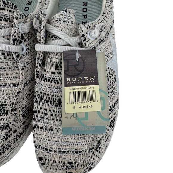 Roper‎ - Womens Hang Loose Shoes - Black and White - Size 5 - Picture 7 of 8